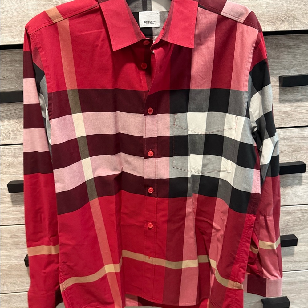 Burberry Black and White Checkered Shirt